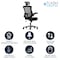 Flash Furniture Contemporary Chair Black High Back Exec Chair, Adjustable Arms, 18-3/4" to 22-1/2" Height, Black BL-X-5H-GG - alternate 6